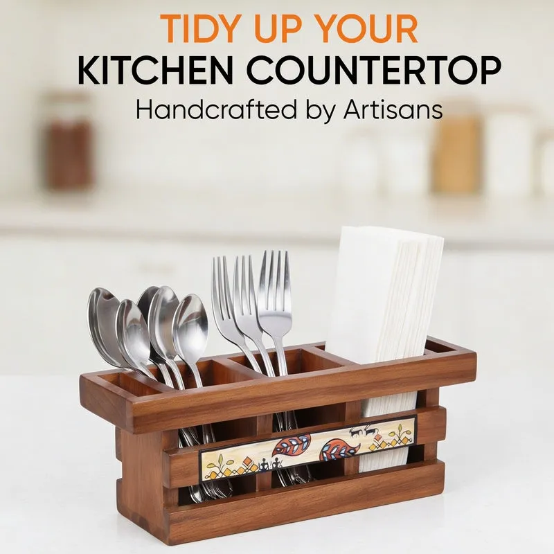 Ima Handcrafted Floral Cutlery Holder media 12