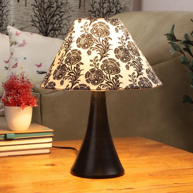 Filigree Bowie Fabric Table Lamp - Black,White