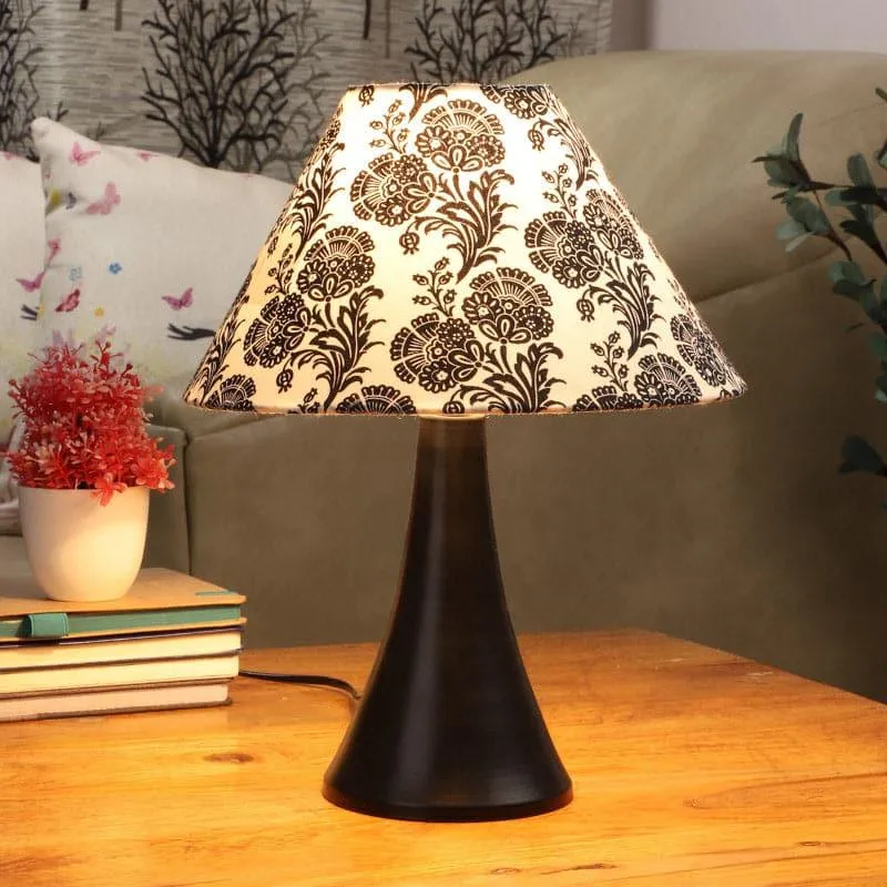 Filigree Bowie Fabric Table Lamp - Black,White media 1