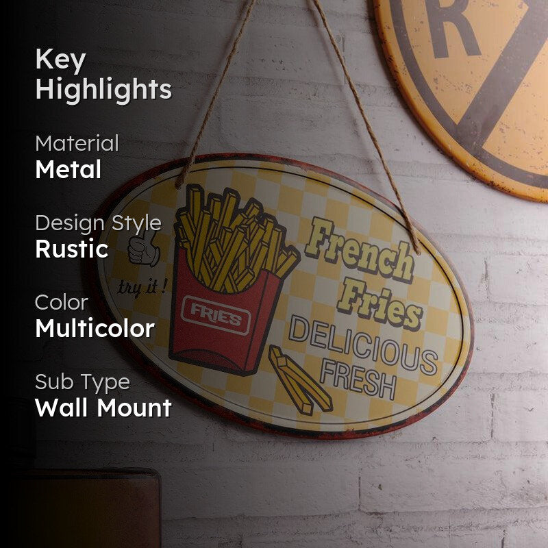 Fresh & Delicious French Fries Metal Wall Accent media 2
