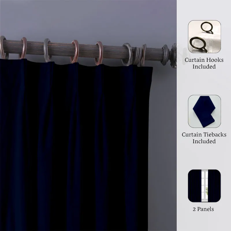 Imora Double Pinch Pleat Medium Width Curtain - Navy Blue media 9