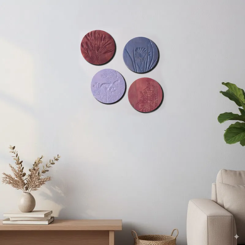 Rustic Charm Wooden Wall Plates - Set Of Four media 1