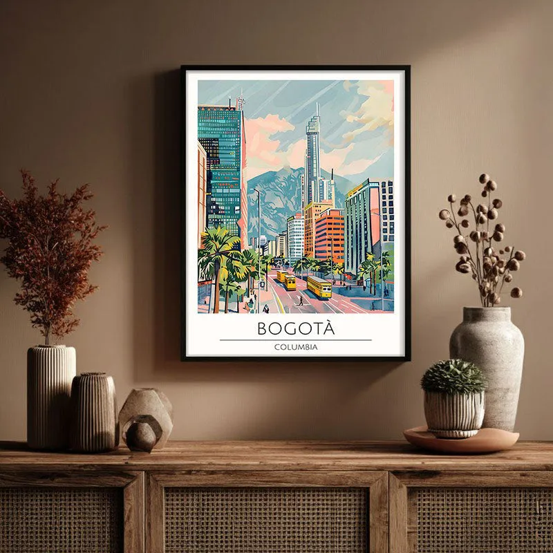 Vintage Bogota Framed Canvas Wall Painting media 3