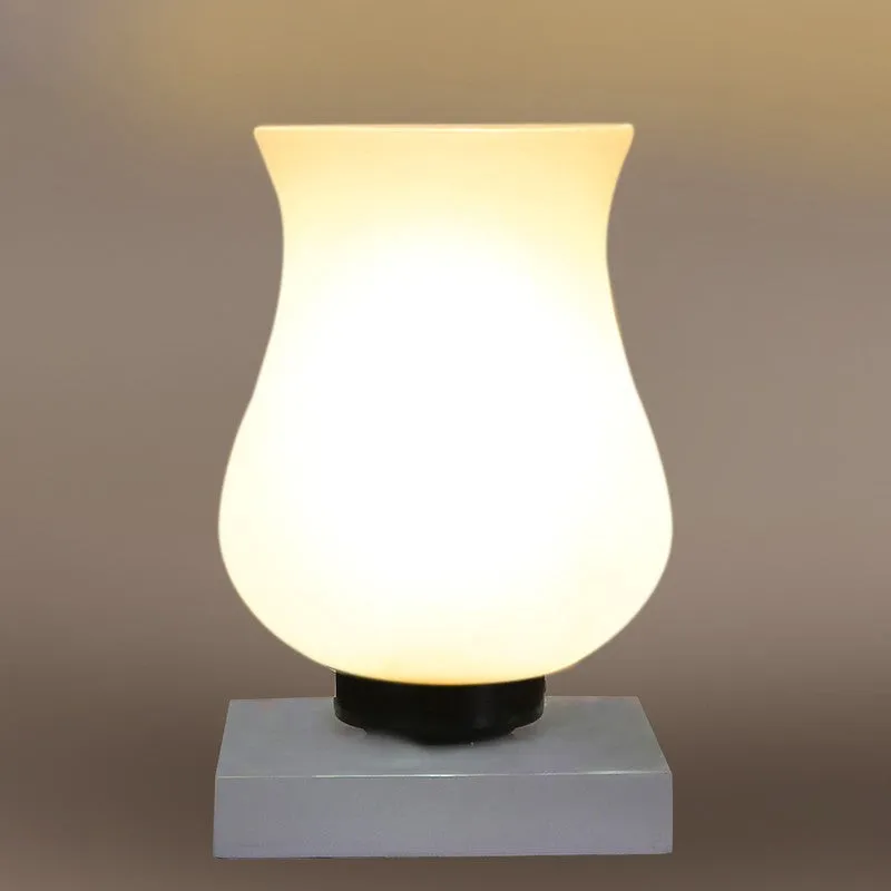 Flazora Mosaic Glass Table Lamp With Wooden Base - White media 7