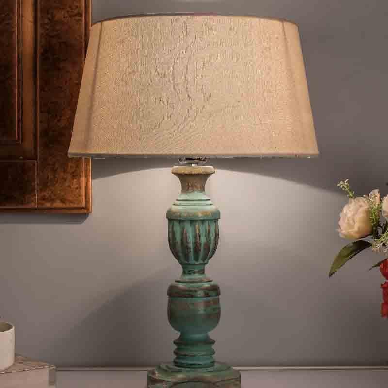 Lueur Fabric Table Lamp - Blue,Beige media 3