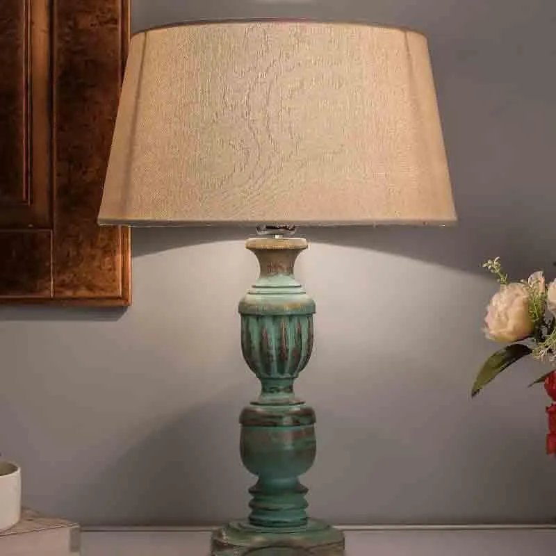 Lueur Fabric Table Lamp - Blue,Beige media 3