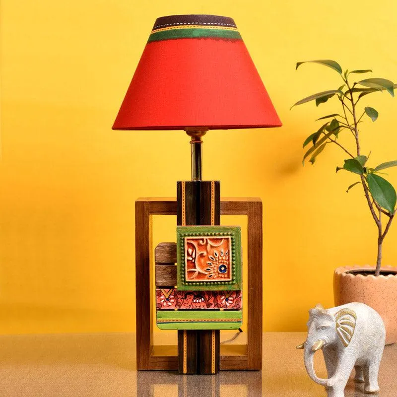 Eisha Handcrafted Wooden Table Lamp - Multicolor media 3