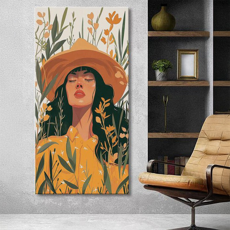 Woman In Mother Nature Wall Painting