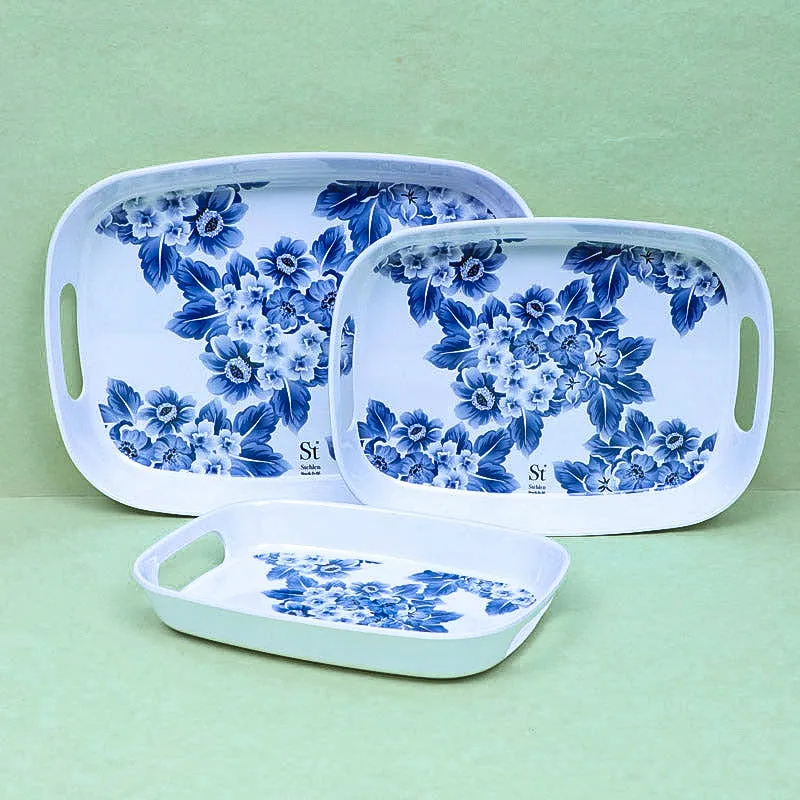 Geralada Floral Serving Tray - Set Of Three media 1