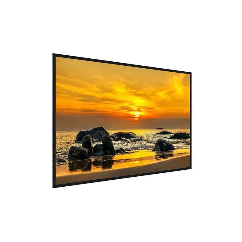 Sunset By Horizon Wall Painting - Black Frame media 3