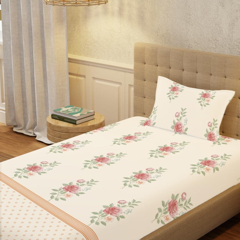 Urban Space Soft Floralux Cotton Bedsheet (Dark Pink) - 200 TC media 4