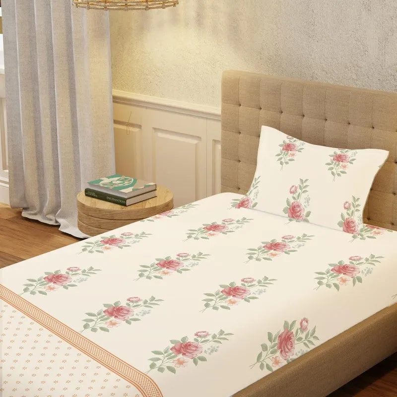Urban Space Soft Floralux Cotton Bedsheet (Dark Pink) - 200 TC media 4