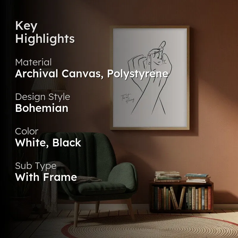 Intertwined Canvas Wall Painting With Brown Frame media 2