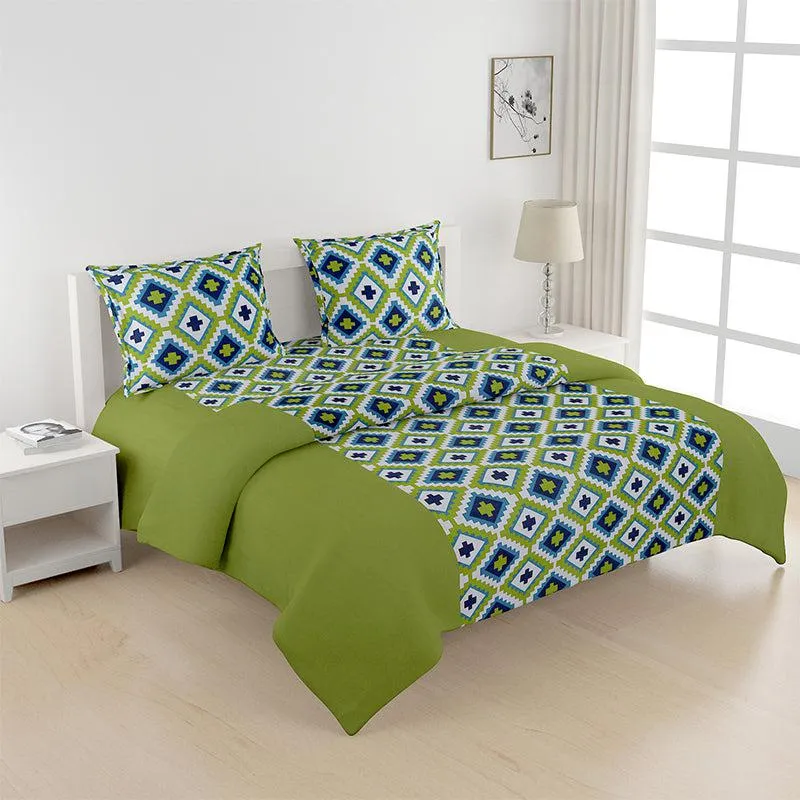 Swayam Green Grandeur Geometric Bedding Set media 1