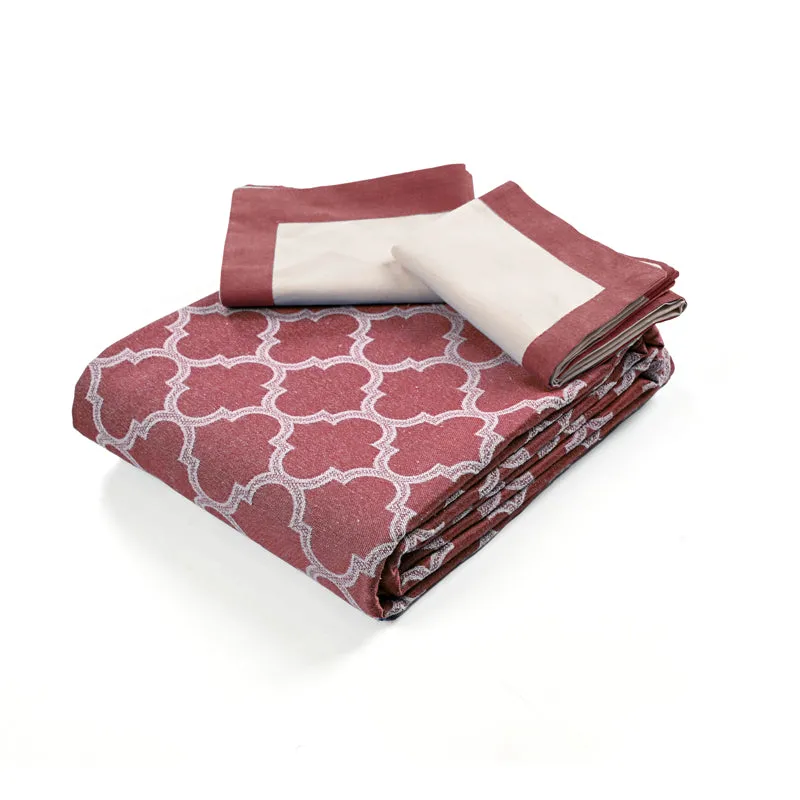 Saral Home Noor Cotton Bedsheet (Mauve) - 224 TC media 5