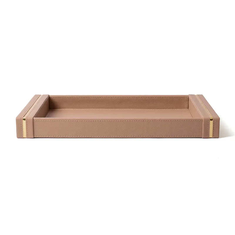 Ceastra Faux Leather Serving Tray - Beige media 7