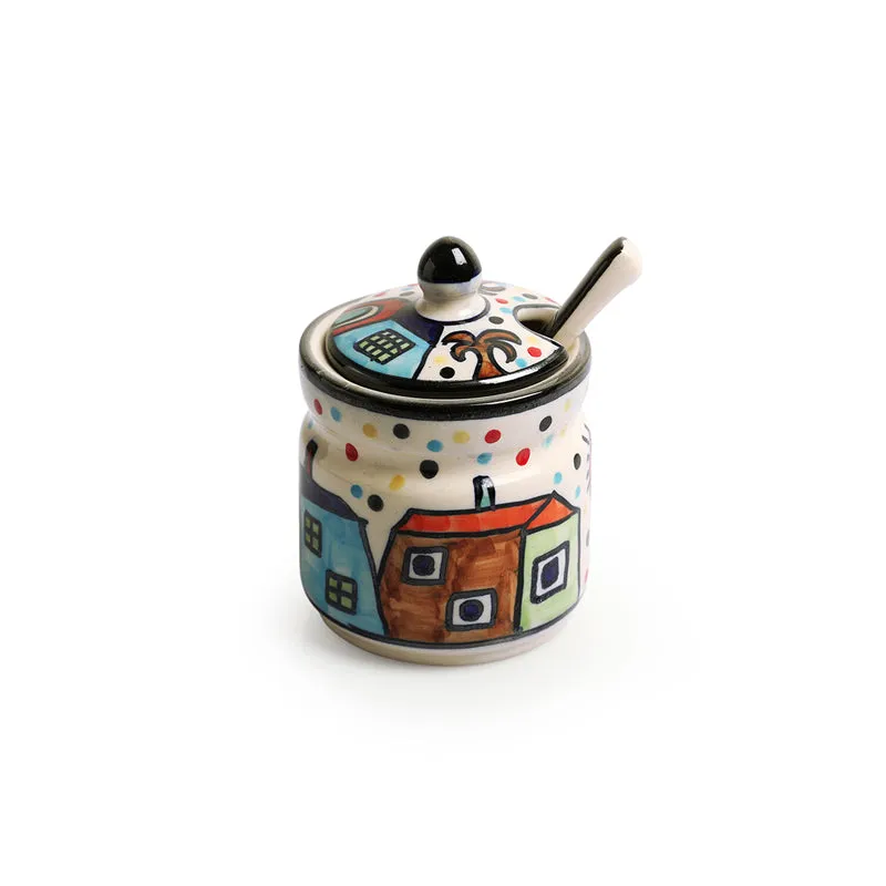 Coastal Cottage Handpainted Ceramic Jar (280 ML) - Four Piece Set media 4