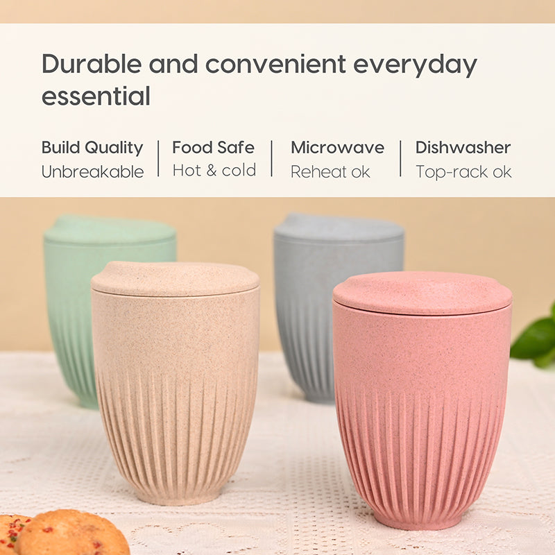 Desi Rice Husk Coffee Mug (350 mL Each) - Set of Four media 4