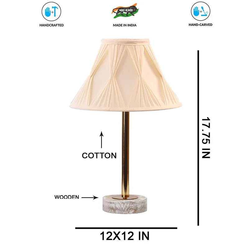 Pleatra Pinch Rodin Wooden Table Lamp - Ivory,Gold,White media 7