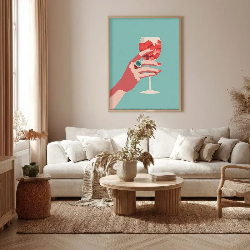 Emerald Ring Canvas Wall Painting - Brown Frame media 5