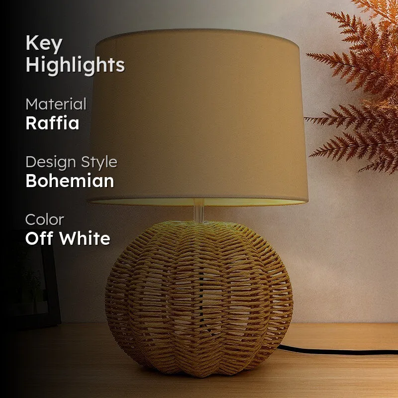 OpalAura Designer Bedside Lamp - OffWhite media 2