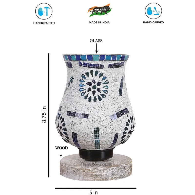 Brillora Mosaic Glass Table Lamp With Wooden Base - Multicolor media 8