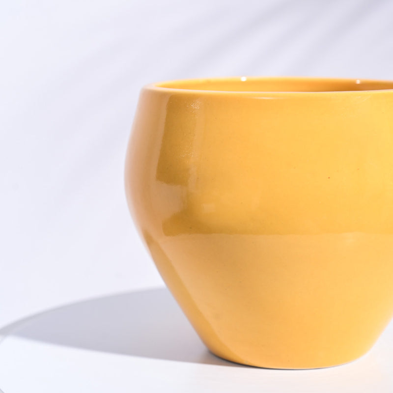 Ugaoo Apple Yellow Ceramic Pot- Medium media 4