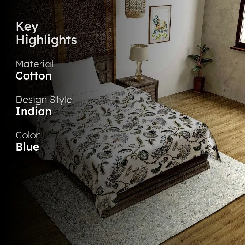 Tropical Lush MulMul Blue Cotton Dohar media 2