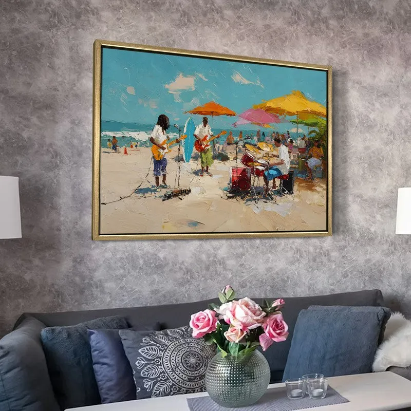Beach Rhythm Canvas Wall Painting With Frame media 6