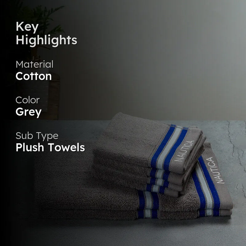 Nautica Dove Down Cotton Towel Set (Grey) - Set Of Six media 2