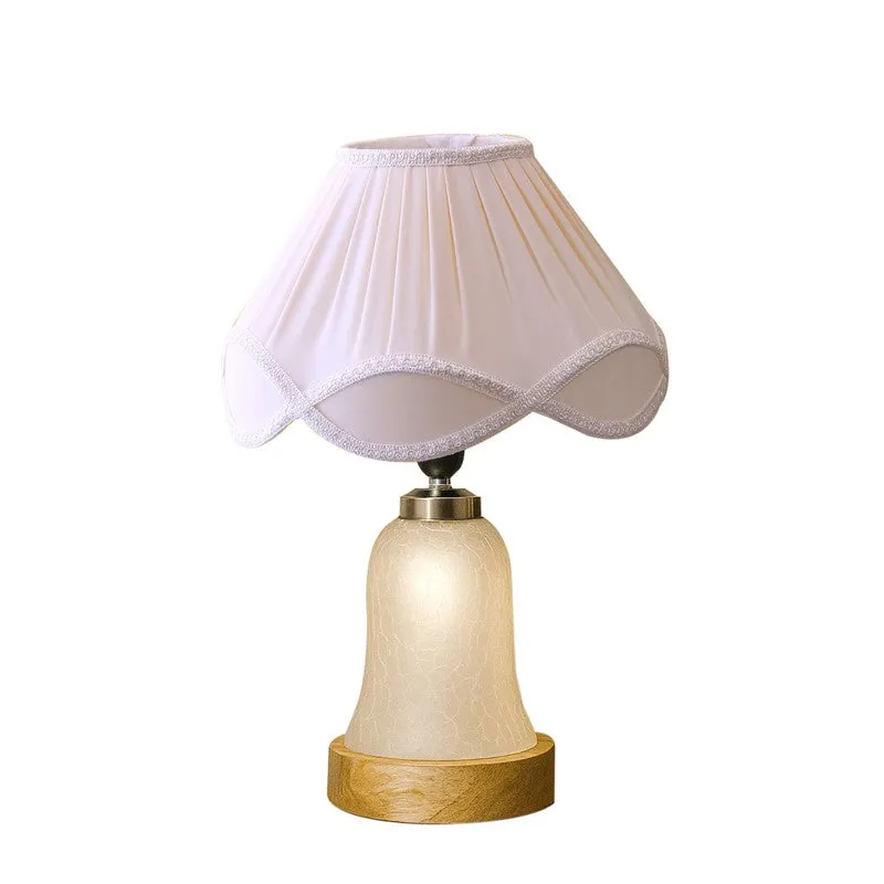 Zoravelle Arc Pleated Wooden Table Lamp - White media 5