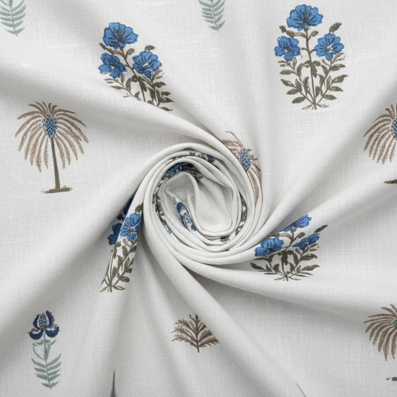 Gulshan Cotton Bedsheet (Blue, Taupe) - 180 TC media 5