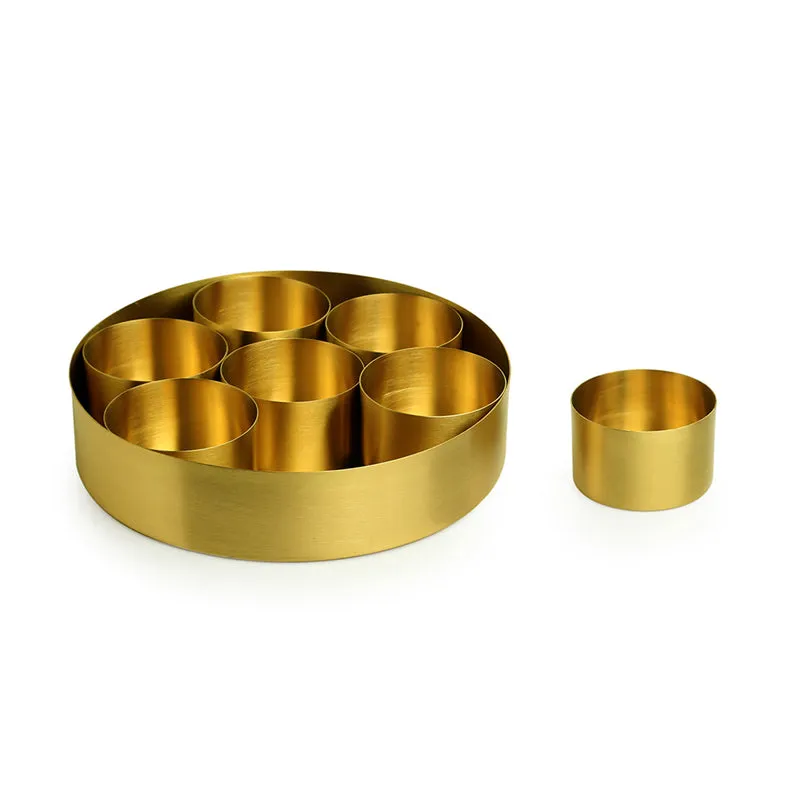 Royal Rasoi Matte Hand-Etched Brass Masala Box 40 ML media 5