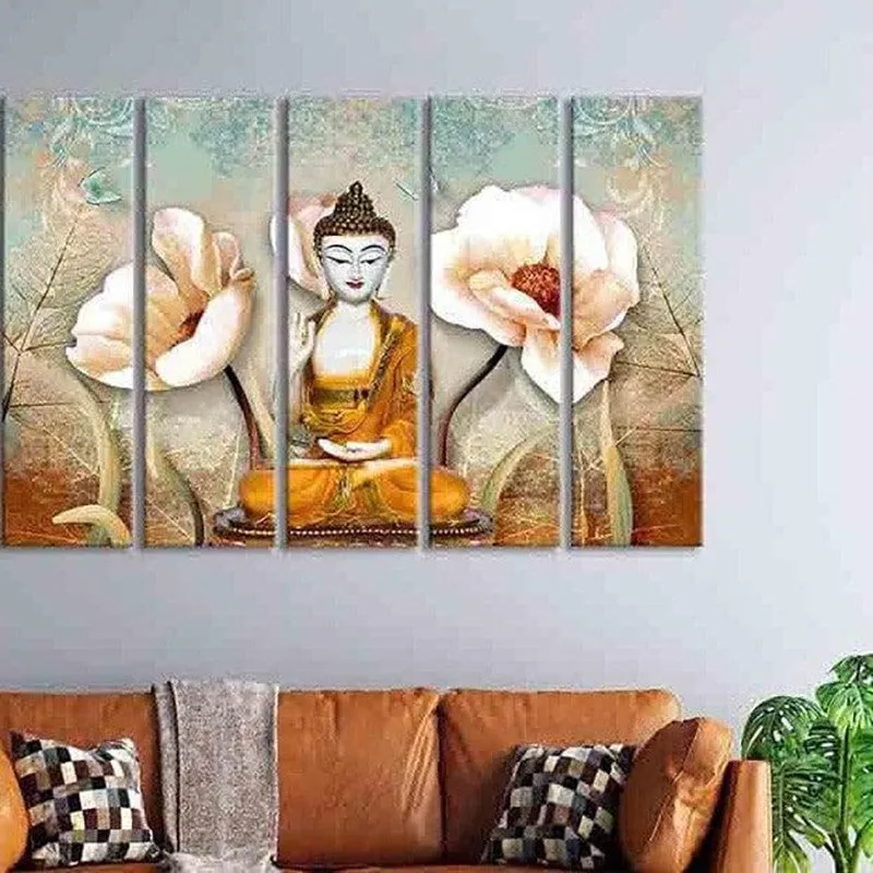 Lord Buddha Wall Art - Five Piece Set media 1