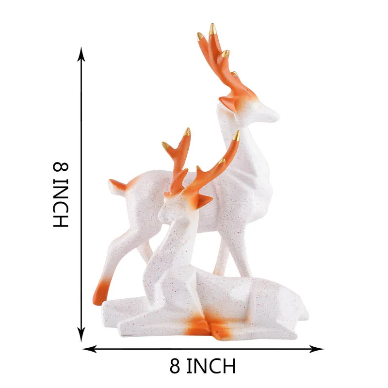 Opulent Stag Painted Polyresin Show Piece (White)- Set Of Two media 6