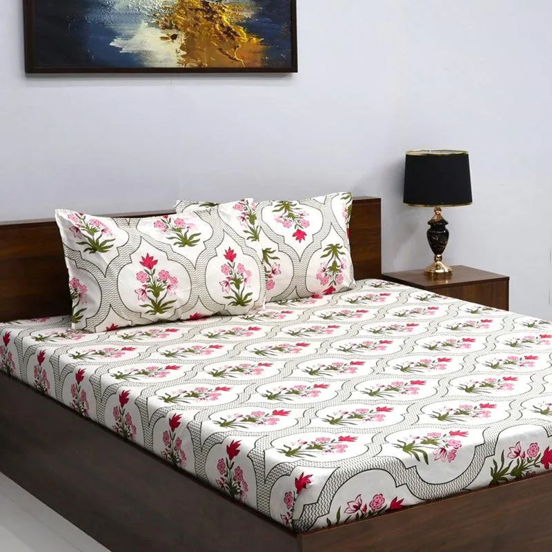 Pahal Floral Microfiber Bedsheet - 110 GSM media 3