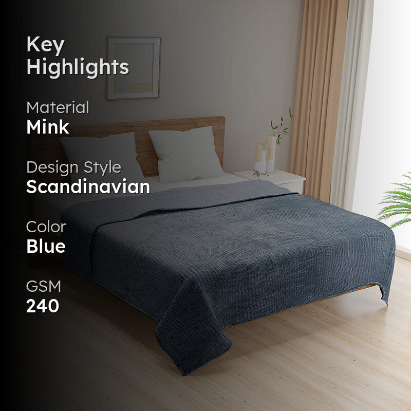 Swayam Seda Mink Blanket (Blue) - 240 GSM media 2
