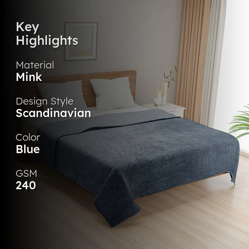 Swayam Seda Mink Blanket (Blue) - 240 GSM media 2