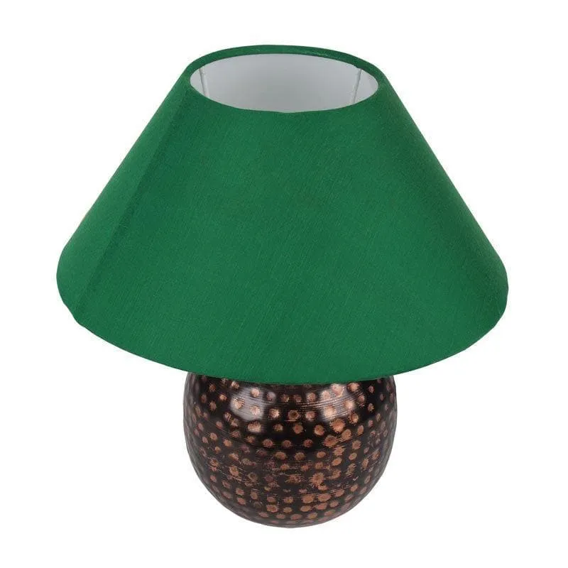 Vintage Charm Fabric Table Lamp - Green,Bronze media 3