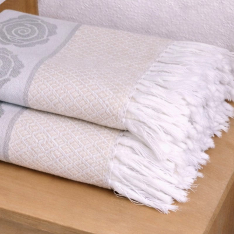 Rosette Cotton Hand Towel (Grey) - Set Of Four media 6