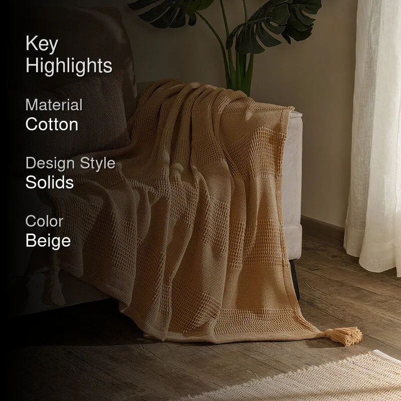Cozyra Cotton Throw - Beige media 2