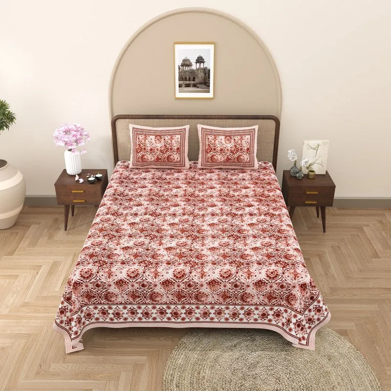 Loomet Cotton Bedsheet (Pink) - 240 TC media 3