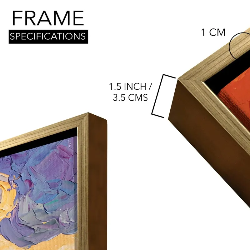 Saffron Sunset Canvas Wall Painting With Frame media 8
