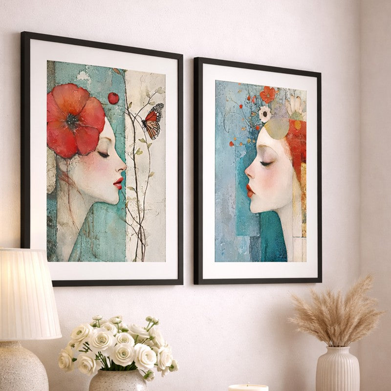 Painted Beauty Wall Art With Frame - Set Of Two media 3