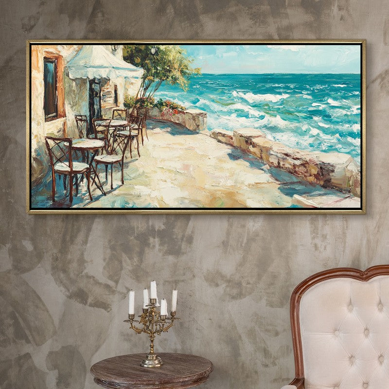 Seaside Serenity Canvas Wall Painting With Frame