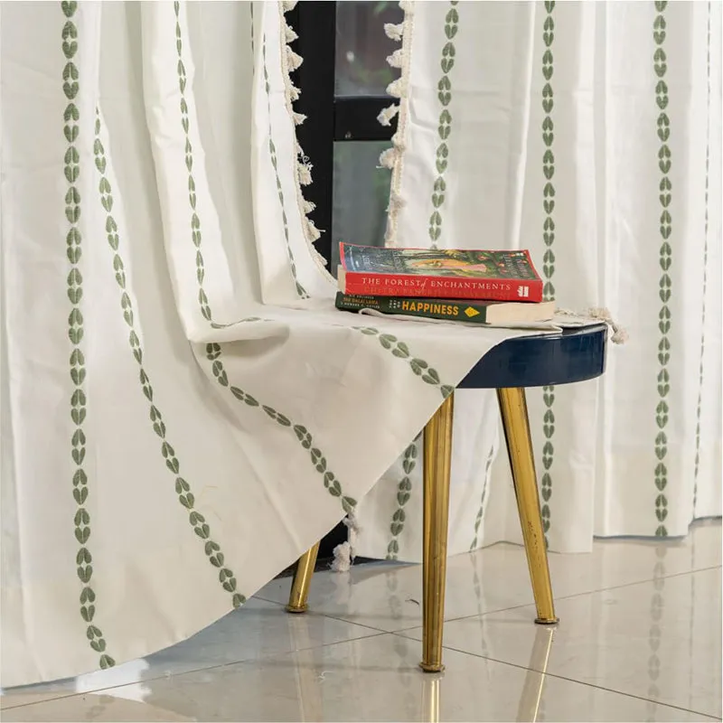 Urban Space Vintage Braid Curtain - Sage Green media 1