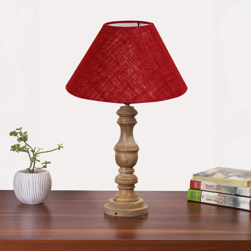 Sienna II Carve Wooden Table Lamp - Red,Brown media 3