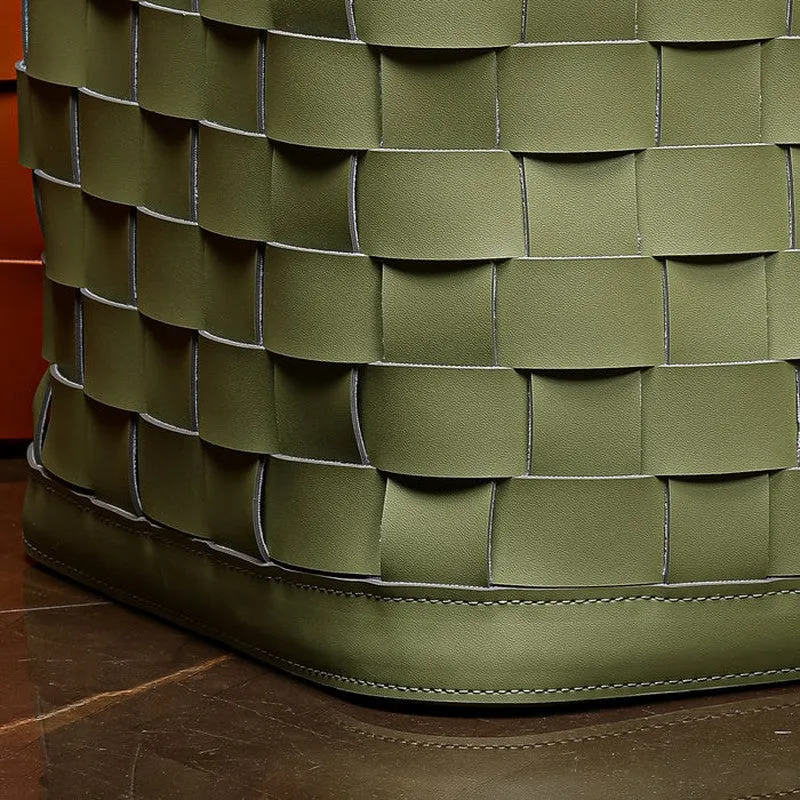 Elegra Faux Leather Storage Basket - Green media 5
