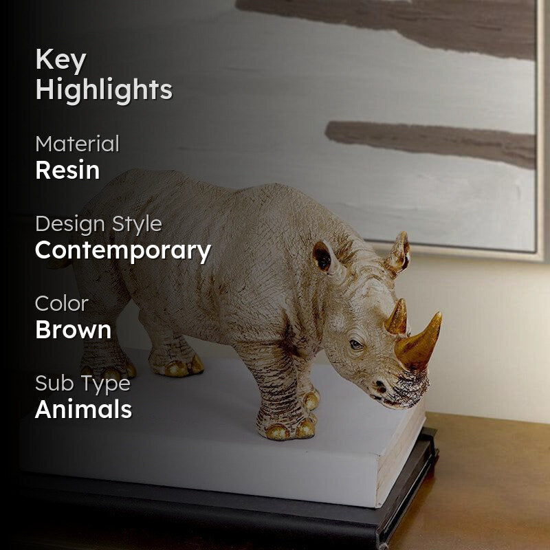 Albino Rhino Resin Showpiece media 2