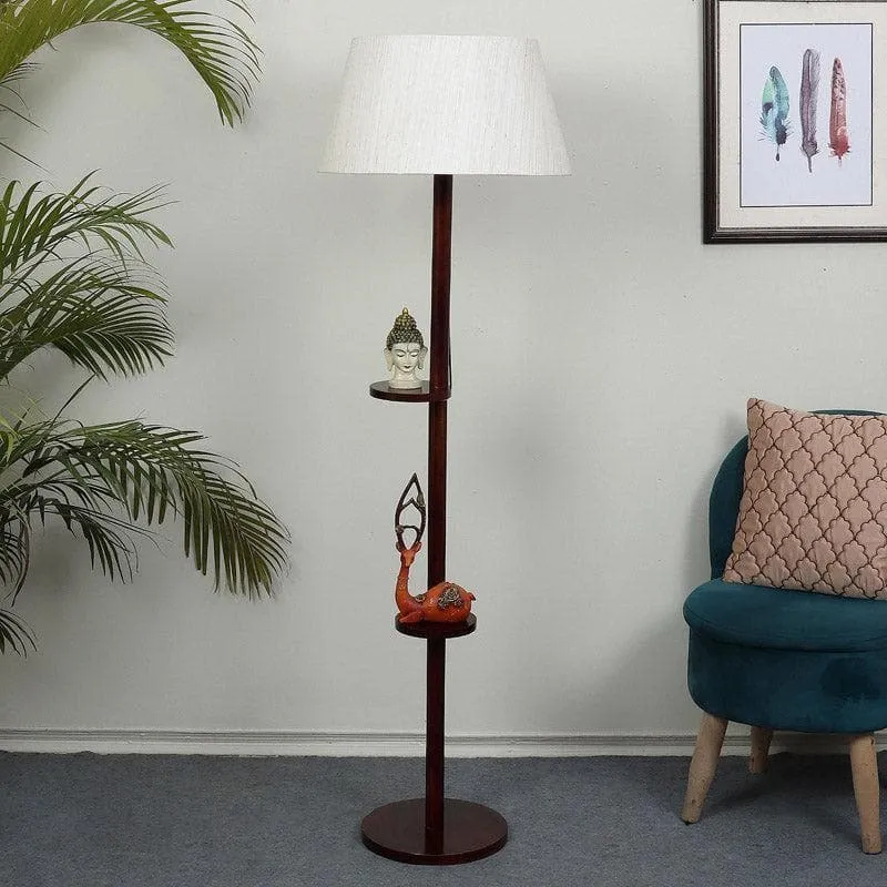 Lark Grace Floor Lamp With Shelf - White media 3